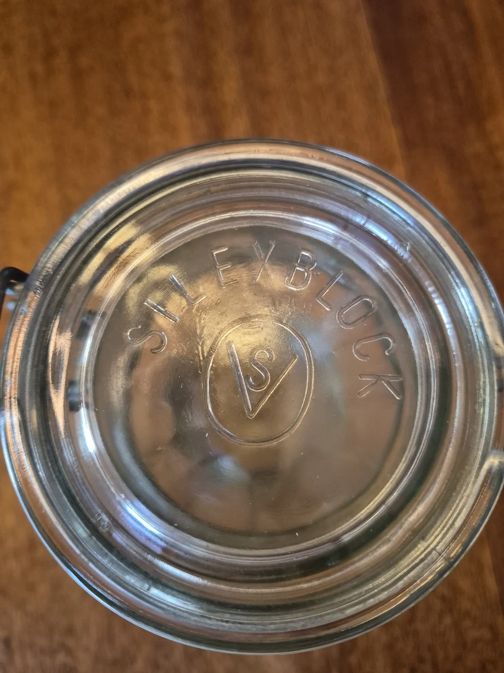 Vintage  Clear  Maccheroni Glass Food Storage Jar with Clamp Lid Made In Italy